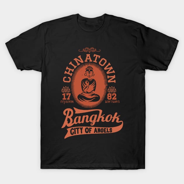 Vintage Bangkok Buddha Logo - Retro Thai Shirt Design T-Shirt by Boogosh